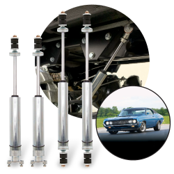 1966-1970 Ford Fairlane Front and Rear Performance Race Shocks Kit (4) Bolt-On - Part Number: HEX9BE078