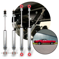 1966-1972 Dodge Coronet Compatible Front and Rear Race Shocks Kit (4) Bolt-On - Part Number: HEX9BE08A