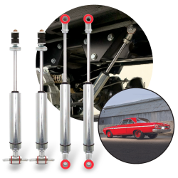 1962-1964 Plymouth Fury Front and Rear Race Nitrogen Gas Shocks Kit (4) Bolt-On - Part Number: HEX9BE093