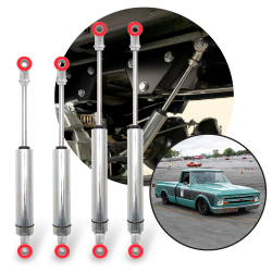 1967-1972 Chevrolet C10 C15 Pickup Truck Front-Rear Race Shocks Kit (4) Bolt-On - Part Number: HEX9BE099