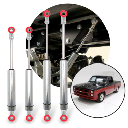 1973-1986 Chevrolet C10 C15 Pickup Truck Front-Rear Race Shocks Kit (4) Bolt-On - Part Number: HEX9BE09B