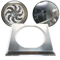 Universal Fit Fabricated Aluminum Shroud for 14” Cooling Fan Optimized Air Flow - Part Number: ZIRZFF195X20X1