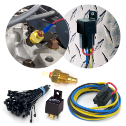 Electric Cooling Fan Relay Kit - Temperature Sensor, Relay, Harness & Zip Ties - Part Number: KICHARN2