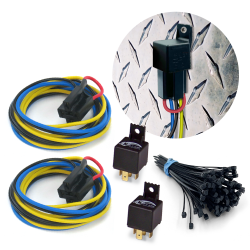 Dual Electric Cooling Fan Wiring Relay Kit with Harnesses, Relays & Zip Ties 12V - Part Number: KICHARN4