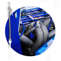 Billet Engine Oil Dipstick Ford 302 - Housing, Measuring Stick & Twist Lock Knob - Part Number: ASCEDP4