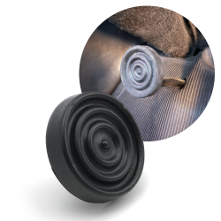 Early Ford Round Rubber Clutch / Brake Pedal Pad - 1/2" x 20 Stud - Part Number: ASCPEDAC005