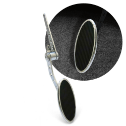 Oval Chrome Billet Floor Mount Gas Pedal Assembly-Firewall Mount Non-Slip Rubber - Part Number: ASCPEDBA005