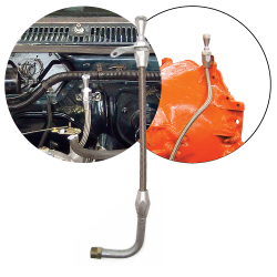 Billet Transmission Dipstick Dual Mount fits Ford C4 Pan Mount Stainless Braided - Part Number: ASCTDP2