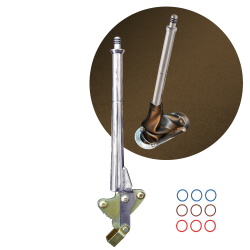 Chrome Transmission Mount Vertical Emergency Hand Brake 11in Handle - Heavy-Duty - Part Number: ASCBH11