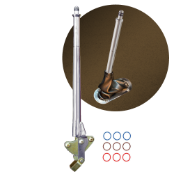 Chrome Transmission Mount Vertical Emergency Hand Brake 16in Handle - Heavy-Duty - Part Number: ASCBH16